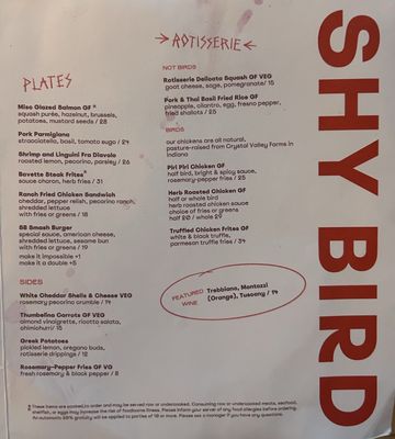 Menu photo 6 Shy Bird Boston, MA