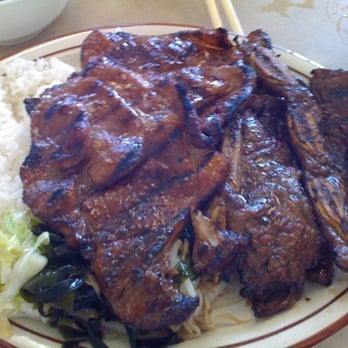 Kim Chee Restaurant 7 - Lunch Combo: BBQ Pork and Bone In Kalbi w/ steamed rice and vegetables. - Korean Near Me - Aiea, Hawaii Kim Chee Restaurant 7 - Lunch Combo: BBQ Pork and Bone In Kalbi w/ steamed rice and vegetables. - Korean Near Me - Aiea, Hawaii
