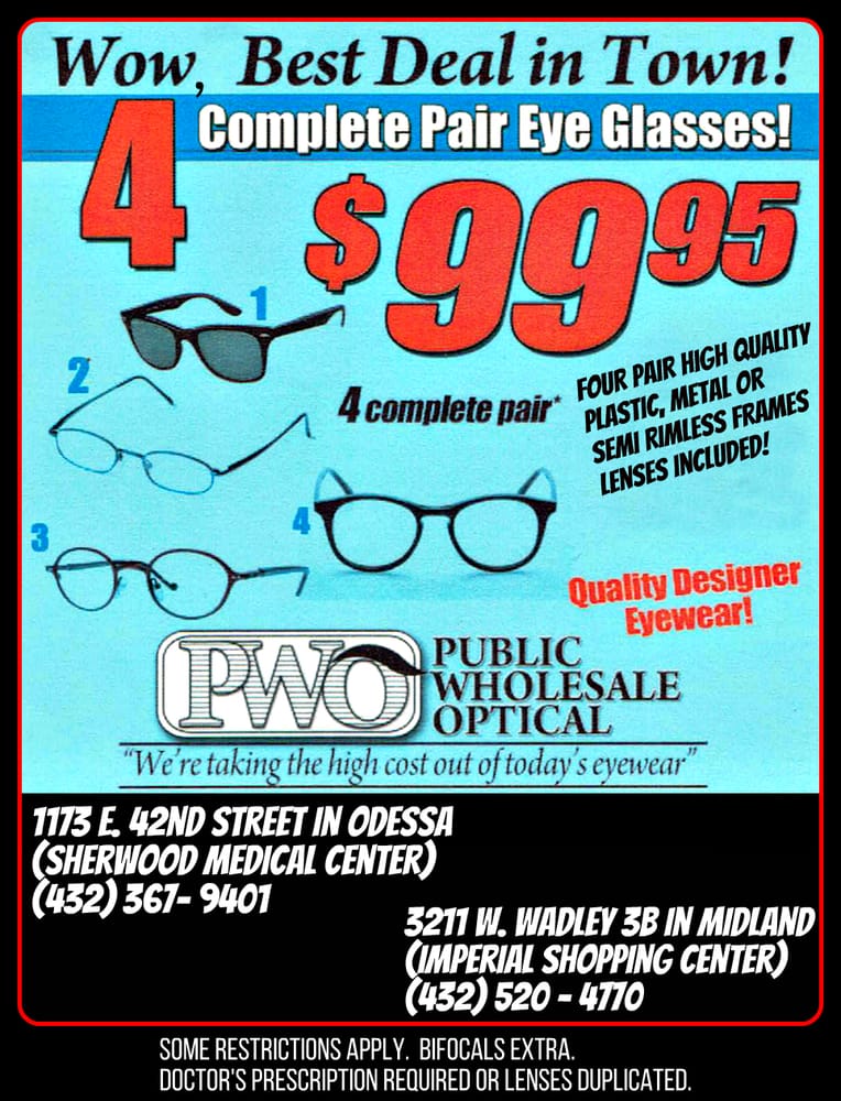 PUBLIC WHOLESALE OPTICAL Updated September 2024 1173 E 42nd St
