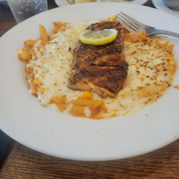 Terranova's - Penne Alla Vodka with grilled salmon - Italian Near Me - Athens, Alabama Terranova's - Penne Alla Vodka with grilled salmon - Italian Near Me - Athens, Alabama