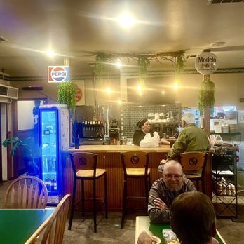 Chiles y Milagros - View from our table of the kitchen area and counter - Mexican Near Me - Bridgeport, California