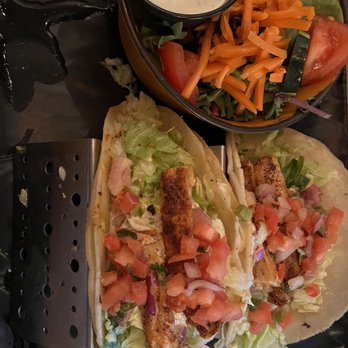 Black Walnut Café - Fish tacos with Caesar salad - Cafes Near Me - Katy, Texas