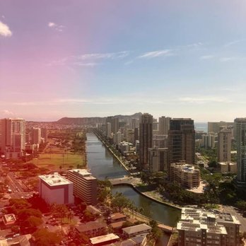 Pin Thai Massage - View from our massage room of Ala Wai Canal and Diamond Head. (The red tint is from the reflection of my phone in the glass.) - Massage Therapy Near Me - Honolulu, Hawaii Pin Thai Massage - View from our massage room of Ala Wai Canal and Diamond Head. (The red tint is from the reflection of my phone in the glass.) - Massage Therapy Near Me - Honolulu, Hawaii