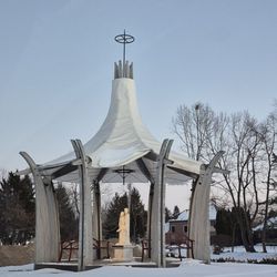 St John Vianney Church - Beautiful meditation area outside at SJV especially with lights on the statues.  2/7/2026