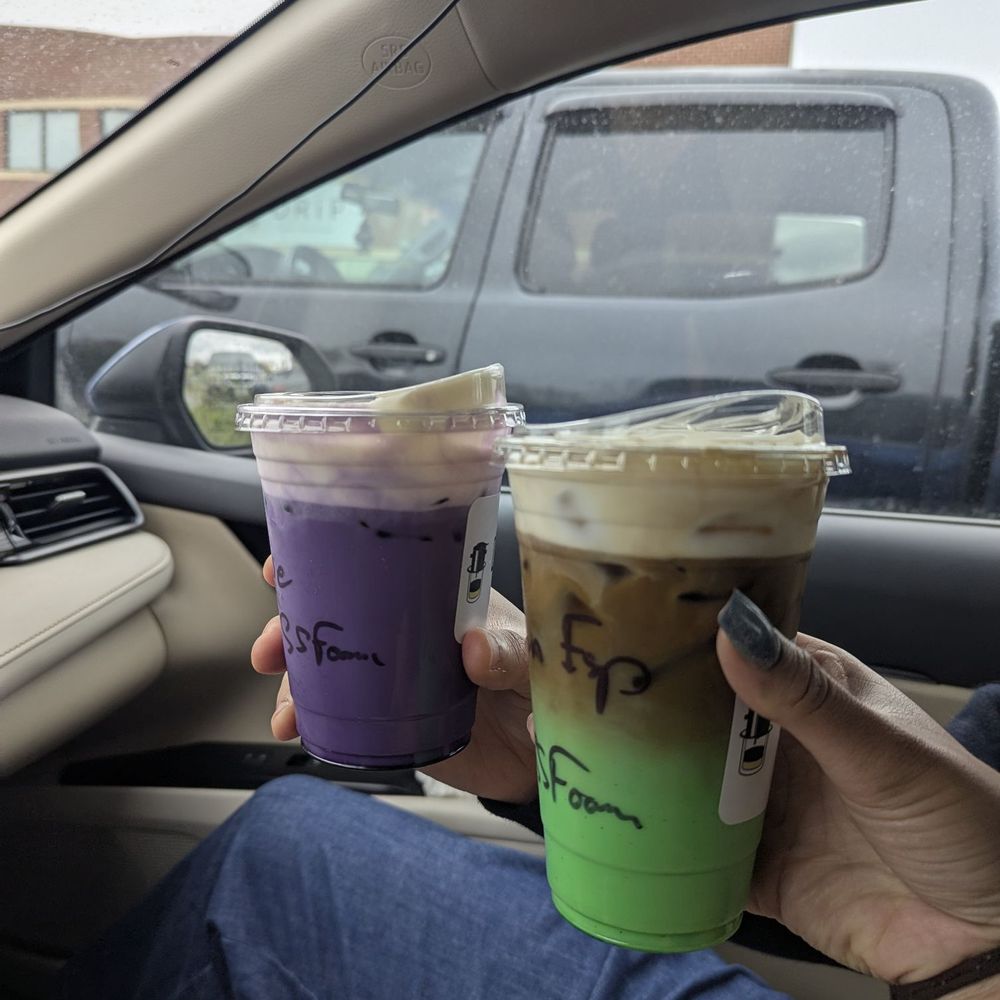 DRiP Cà Phê - Pandan espresso latte and ube latte - both with sea salt foam - Coffee & Tea Near Me - Annandale, Virginia DRiP Cà Phê - Pandan espresso latte and ube latte - both with sea salt foam - Coffee & Tea Near Me - Annandale, Virginia