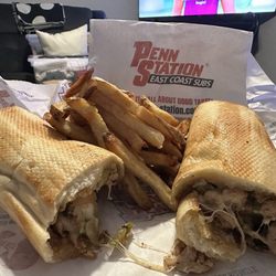 Penn Station East Coast Subs - Chicken Philly no mushrooms & small fry! Perfection