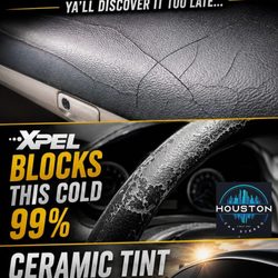 Houston Car Stereo - Stop dashboard cracking, leather fading, trim warping caused by Houston sun in only $399.95, with XPEL premium ceramic window tint install