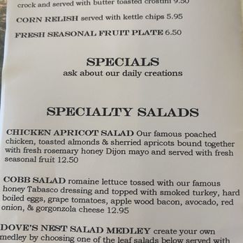 The Dove's Nest - Menu - New American Near Me - Waxahachie, Texas