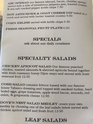 Menu photo 4 The Dove's Nest Waxahachie, TX