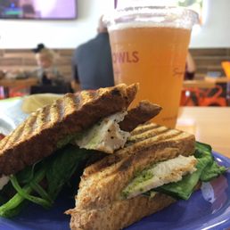 Turkey panini and kombucha :) Turkey panini and kombucha :)
