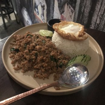 Hanuman Thai Eatery - Spicy Basil Pad Ga Pow Kai Dao - Thai Near Me - Costa Mesa, California Hanuman Thai Eatery - Spicy Basil Pad Ga Pow Kai Dao - Thai Near Me - Costa Mesa, California