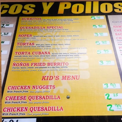 Menu photo 5 ñoños tacos Austin, TX