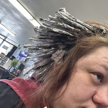 3 Bella's Hair Salon - During bleaching, she wasn't done with foils yet and it took like 5 bowls of bleach, that's how much hair I had - Hair Salons Near Me - Norwalk, California 3 Bella's Hair Salon - During bleaching, she wasn't done with foils yet and it took like 5 bowls of bleach, that's how much hair I had - Hair Salons Near Me - Norwalk, California