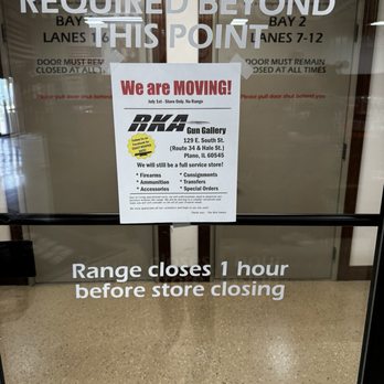 RKA Gun Gallery - Closing sign - Guns & Ammo Near Me - Plano, Illinois