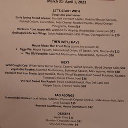 Stemwinder - The menu for this week