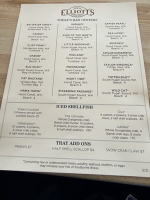 Menu photo 2 Elliott's Oyster House Seattle, WA