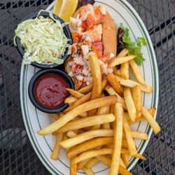 Peter's Clam Bar - Lobster Roll with French Fries and Cole Slaw