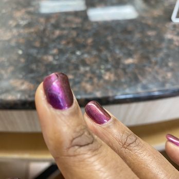 Classic Nails - One nail polish layer chipped off because it's too thick! - Nail Salons Near Me - Atlanta, Georgia