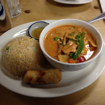 Spicy Thai - Red curry chicken with fried rice - Thai Near Me - Lancaster, California Spicy Thai - Red curry chicken with fried rice - Thai Near Me - Lancaster, California