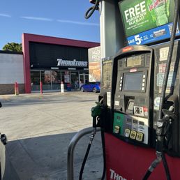 Front of store and gas pump