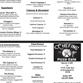 Chefing It Up Pizza Cafe - Menu - Pizza Near Me - Clermont, Florida Chefing It Up Pizza Cafe - Menu - Pizza Near Me - Clermont, Florida