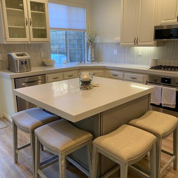 Pine Tree Design & Construction - Custom island, tile backsplash & quartz countertop - General Contractors Near Me - Woodland Hills, California Pine Tree Design & Construction - Custom island, tile backsplash & quartz countertop - General Contractors Near Me - Woodland Hills, California