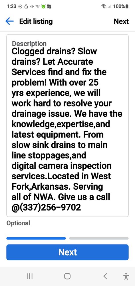 Slide of Accurate Services