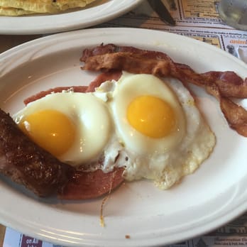 Bridgewater Diner - Super griddle meal, two sunny side up eggs , bacon , sausage and Taylor ham. My favorite meal, the usual! - Diners Near Me - Bridgewater, New Jersey Bridgewater Diner - Super griddle meal, two sunny side up eggs , bacon , sausage and Taylor ham. My favorite meal, the usual! - Diners Near Me - Bridgewater, New Jersey