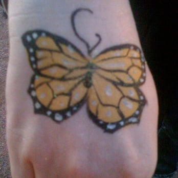 Hello Face Paint - Butterfly.  This literally took her 2 minutes to do. - Face Painting Near Me - Chandler, Arizona