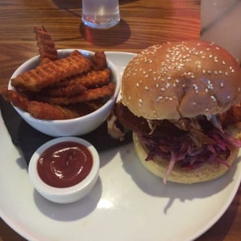 Solita Didsbury - Schnitzel burger w/ sweet potato fries - New American Near Me - Manchester, XGM