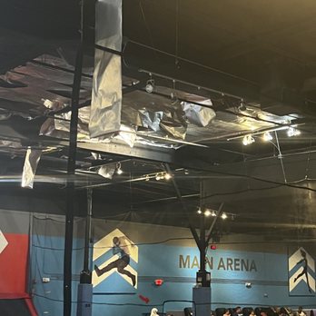 Get Air Moreno Valley - Roof is literally falling - Trampoline Parks Near Me - Moreno Valley, California