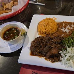 Ventura's Taco - Birria (Goat) dinner with consomme!
