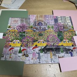 Rhinebeck Artist's Shop - Framing options around a finished puzzle!