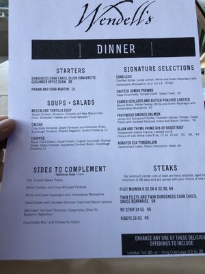 Menu photo 1 Wendell's Ruidoso, NM