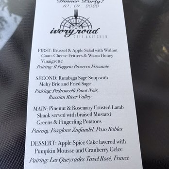 Ivory Road - Lovely menu for Autumn Nights - Venues & Event Spaces Near Me - Arden, North Carolina