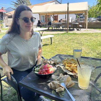 Bonsai Brewing Project - poke bowl and chips and dip - Breweries Near Me - Whitefish, Montana
