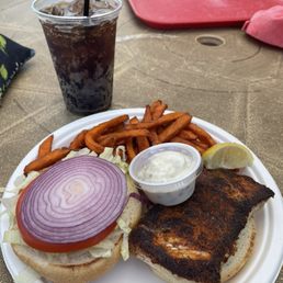 My Mahi Sandwich with Sweet Potato Fries My Mahi Sandwich with Sweet Potato Fries