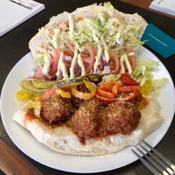 Caddy Cafe by Terra & Marc - Meatball sub with ALL THE TOPPINGS