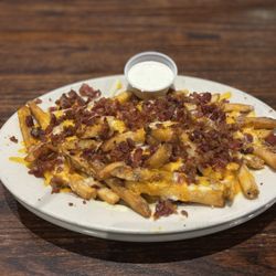 All American Steakhouse - Bacon and cheese fries with ranch