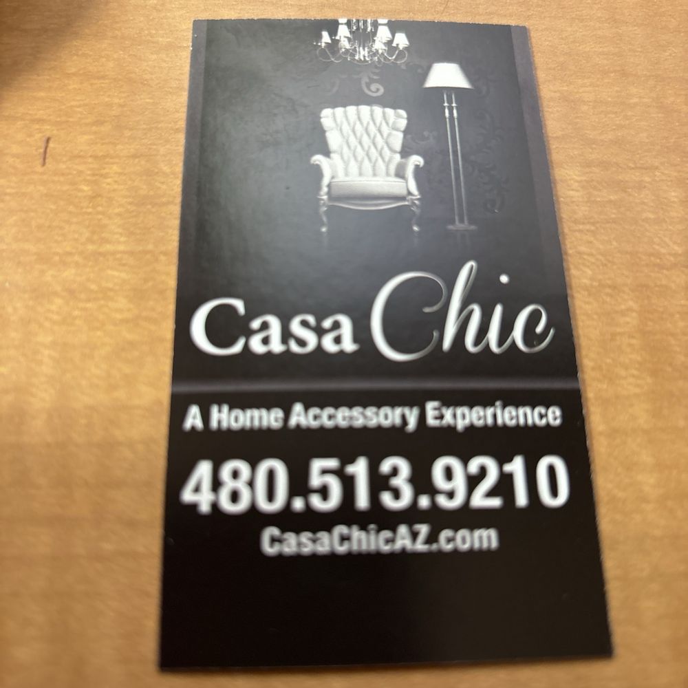 Casa Chic - Business card - Interior Design Near Me - Scottsdale, Arizona