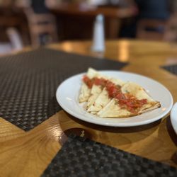 Duke's Lounge - A gift from the chef: pita with some kind of marinara sauce.