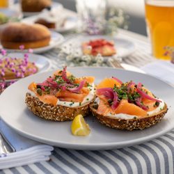 MoonGoat Coffee Roasters - Smoked Salmon Bagel
