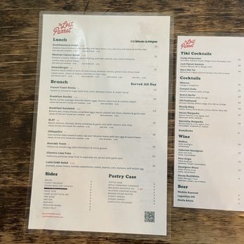 Lost Parrot Cafe - Menu. - Breakfast & Brunch Near Me - South Pasadena, California Lost Parrot Cafe - Menu. - Breakfast & Brunch Near Me - South Pasadena, California