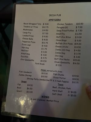 Menu photo 1 The Irish Pub Weirton, WV Menu photo 1 The Irish Pub Weirton, WV