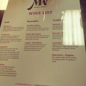 Maestro Winery - Beer, Wine & Spirits Near Me - St. Augustine, Florida