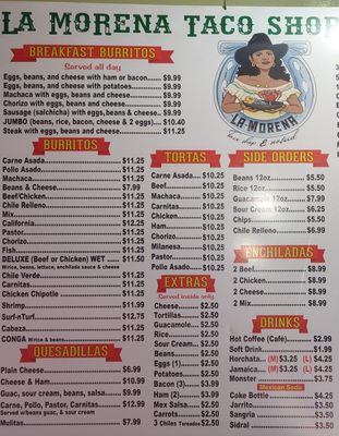 Menu photo 1 La Morena Taco Shop San Diego, CA Menu photo 1 La Morena Taco Shop San Diego, CA