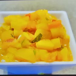DellASouls Loaded Potato and More - Homemade mango salsa.