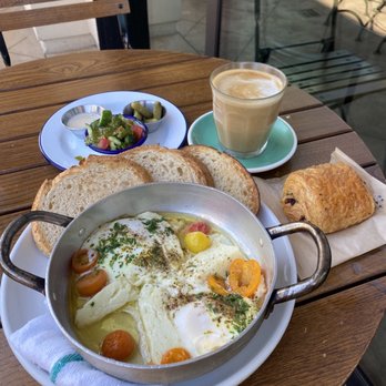 Cafe Smitten - Greek eggs and oat latte - Breakfast & Brunch Near Me - Bakersfield, California Cafe Smitten - Greek eggs and oat latte - Breakfast & Brunch Near Me - Bakersfield, California