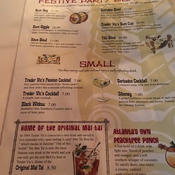 Trader Vic's - Menu 3. - Hawaiian Near Me - Atlanta, Georgia