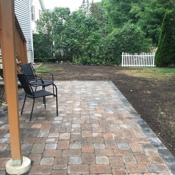 Central Mass Landscapes - Finished patio. Not happy with end result of lawn. - Landscaping Near Me Central Mass Landscapes - Finished patio. Not happy with end result of lawn. - Landscaping Near Me